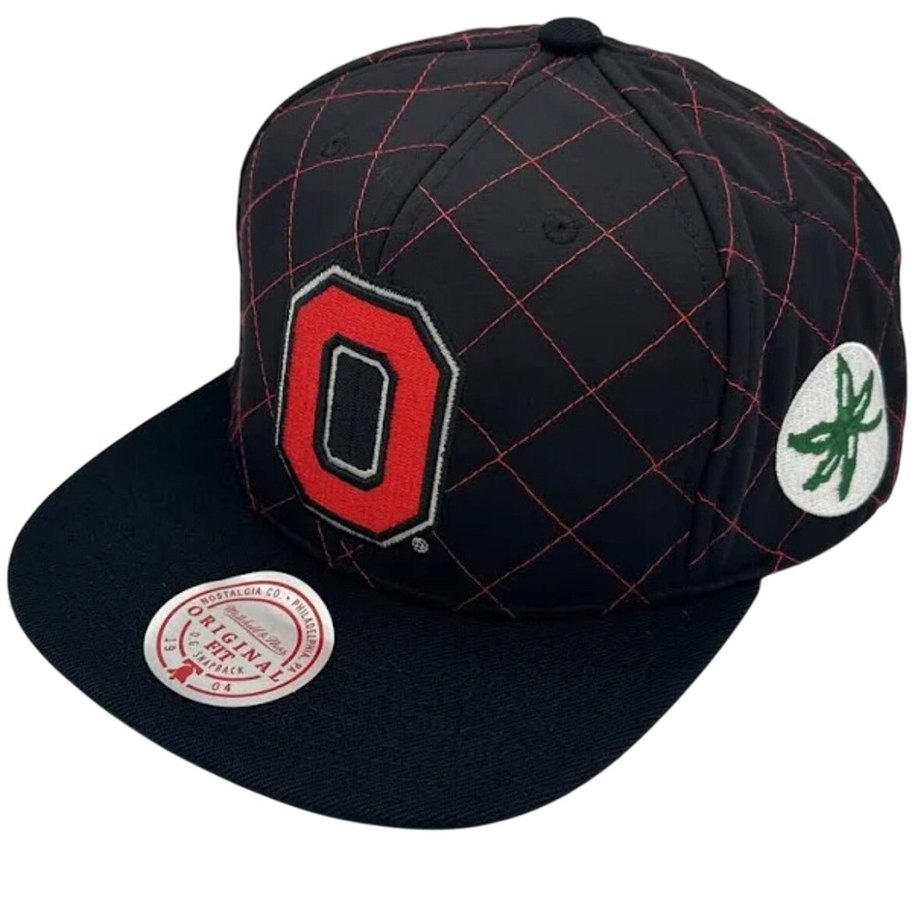 Mitchell & Ness‎ Ohio State Quilted Taslan Snapback Hat – New/Buckeyes Black Red